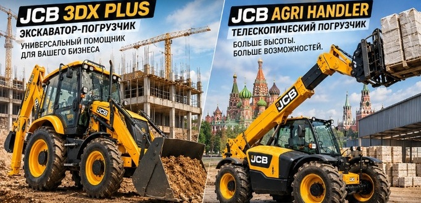 Оригинальная техника JCB: JCB 3DX PLUS и JCB AGRI HANDLER